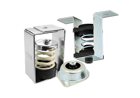 Ceiling, wall and cabinet hangers for vibration isolation