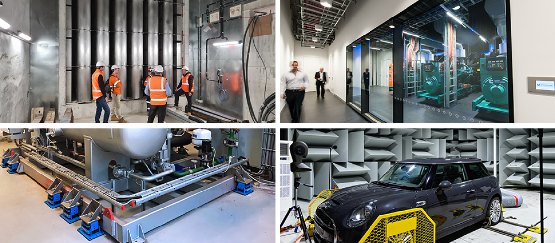 Solving tasks within audiometry, test facilities, machine noise and sound studios