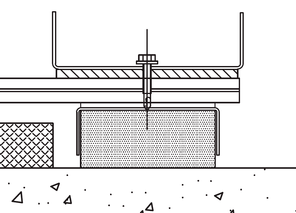 Drawing of a floating steel floor