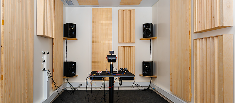 A specialized space designed for precise sound performance testing