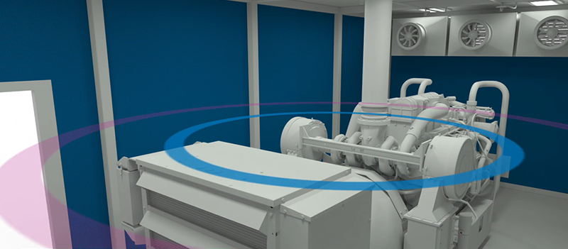Sound absorbents installed inside a noise enclosure