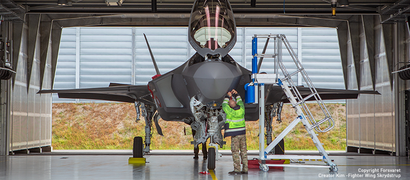 Noise Barrier Panel seen behind a F-35 fighter jet