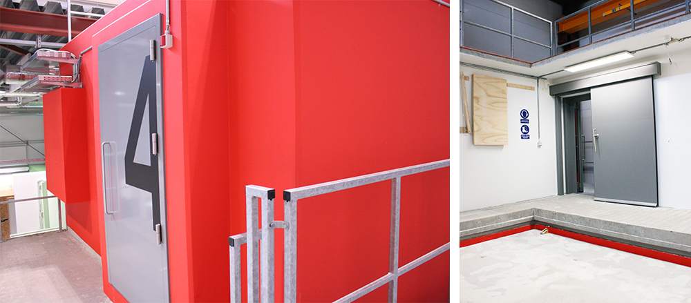 Acoustic doors from IAC in a building Acoustic Lab