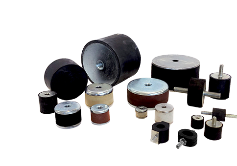 Cylindrical rubber mounts can be used for isolating vibrations