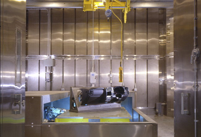 Instrument boards from car tested in flat anechoic chamber