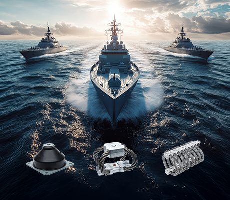 Shock absorbers for naval, military and industrial use